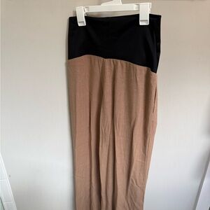 Tribal Black and Tan Two-Tone Maxi Skirt
